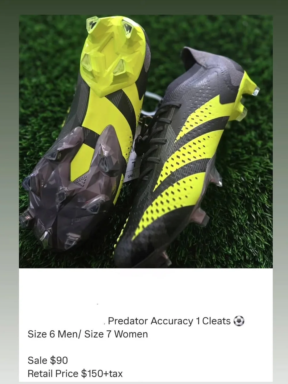 adidas Men's Predator Soccer Cleats - Black & Yellow